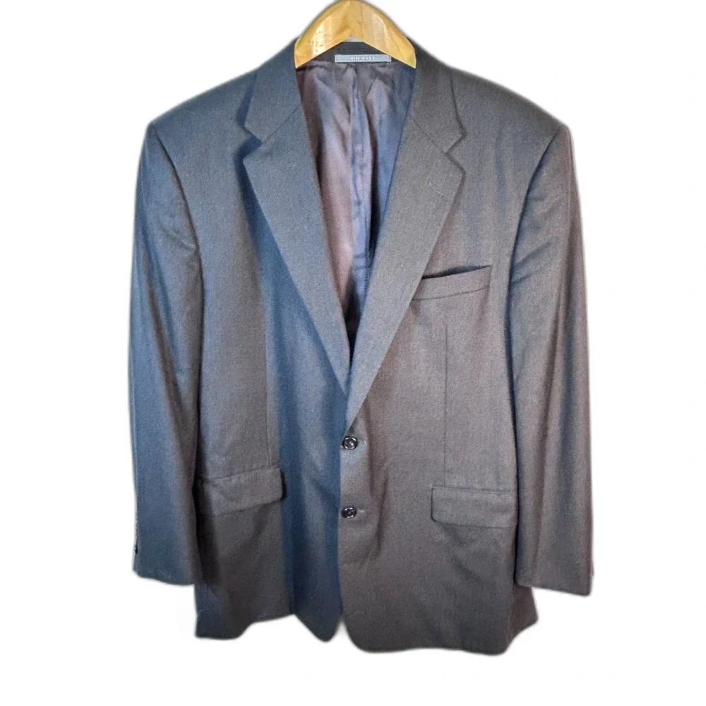 Hickey Freeman Men's Gray Wool Loro Piana Italy Classic Suit Jacket Size 46R